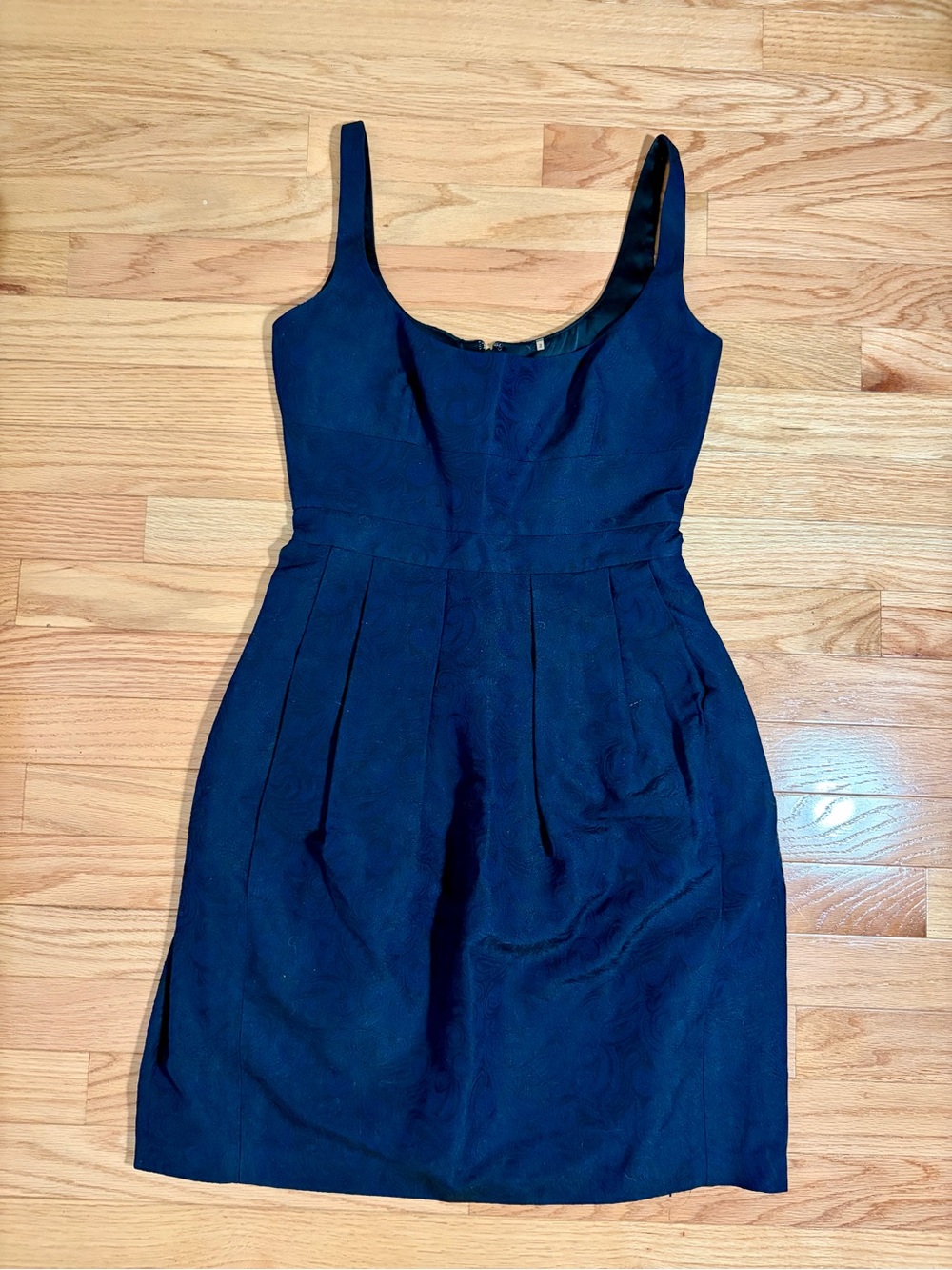 Classic Navy Brocade Tahari Fit & Flare Dress